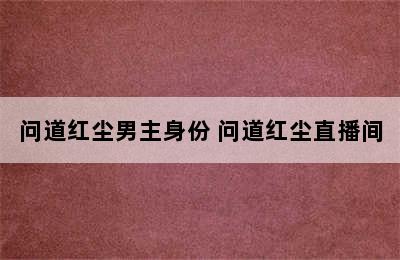 问道红尘男主身份 问道红尘直播间